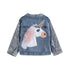 Unicorn Denim Jacket With Sequin Sleeves - Priority Shipping - Little Palace Store